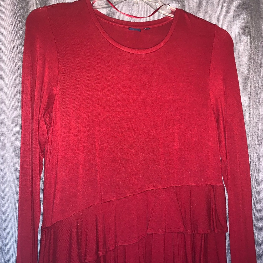 Red long sleeve blouse